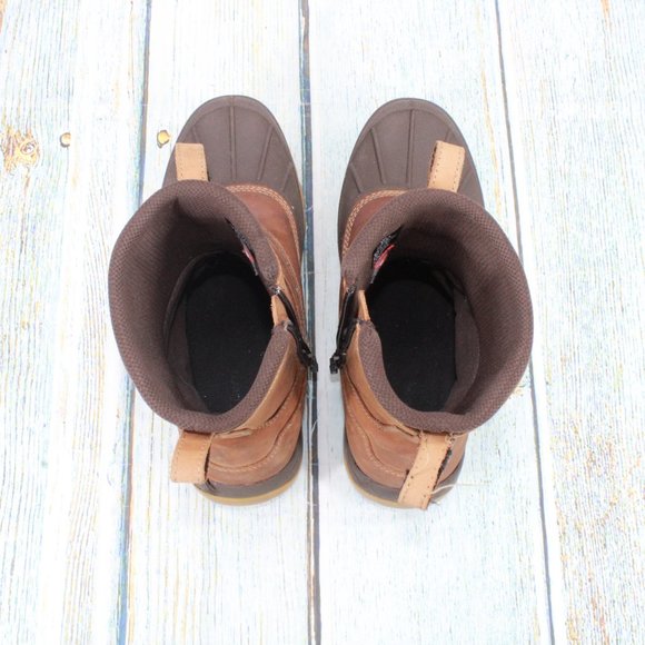 LL Bean Tek 2.5 Brown Leather Side Zipper Storm Chaser Boots Size 8 M - Picture 6 of 9